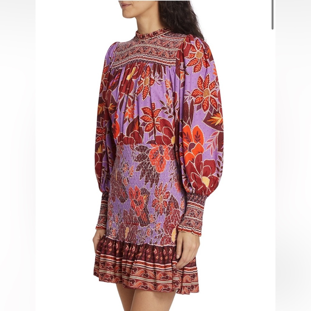 🥭 FARM RIO Sweet Floral Long Sleeve Minidress - Picture 13 of 17